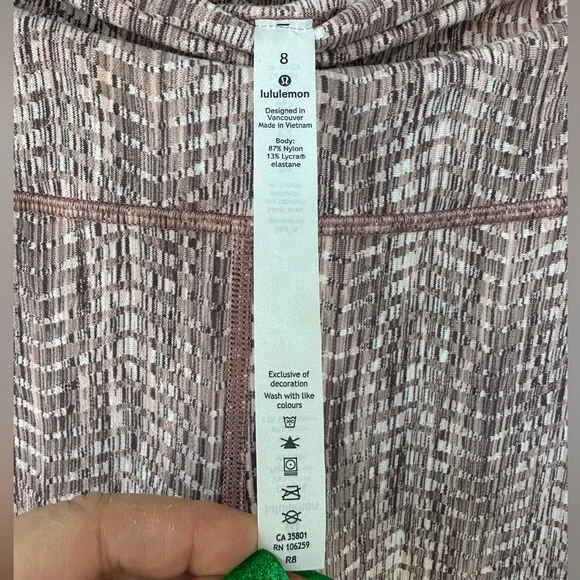 Lululemon Wunder Under High-Rise 7/8 Tight *Full-On Luon 25" Size 8 Pink Cream - Picture 8 of 12